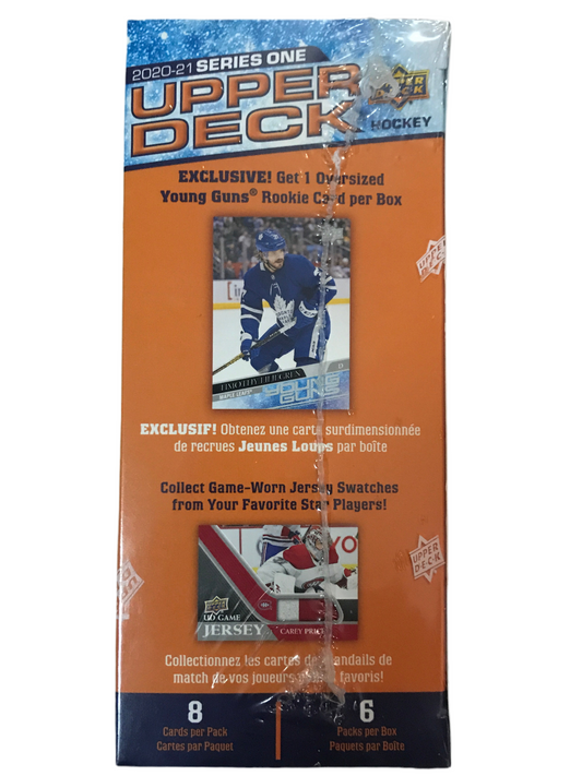 UpperDeck NHL Series One 2020-2021 Blaster Box (Exclusive Get 1 OVERSIZED YOUNG GUNS Rookie Card per box!)