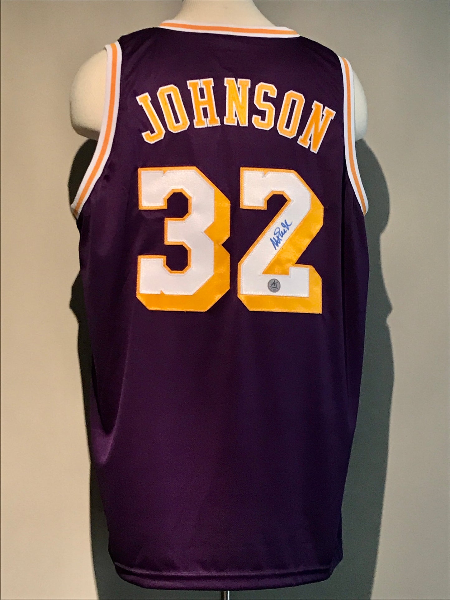 Magic Johnson Autographed Lakers Jersey (AJ Sports Certified)
